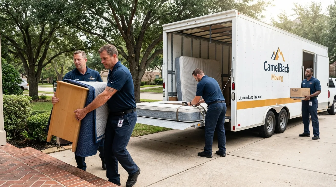 Crew loading residential truck for cross-state move from Dayton, TN